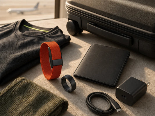 JCVital screenless wearable for sleep and heart-rate trends during travel