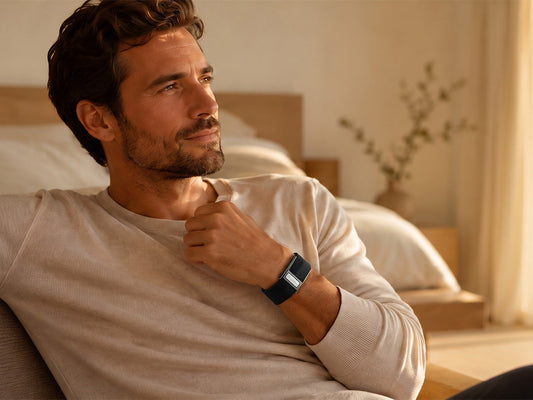 JCVital Pro V8 screenless smart band tracking HRV, sleep, and stress trends