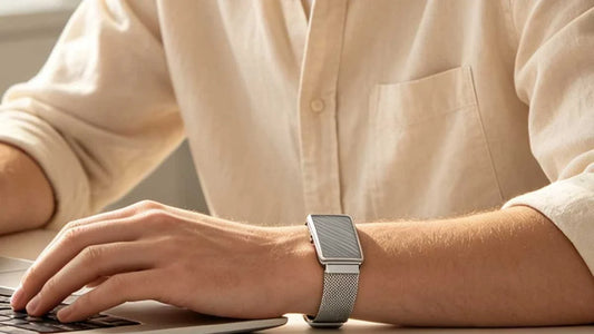 JCVital Luxe V5 smart band worn at work